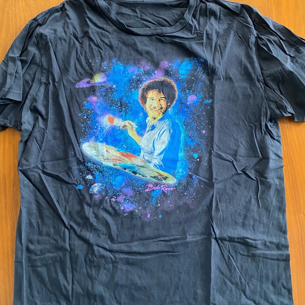 Black Short Sleeve Tee with Cosmic Graphic